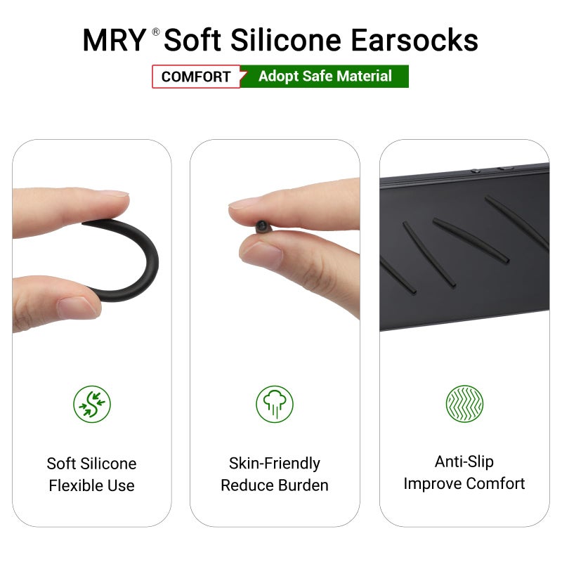 Mryok Replacement Earsocks for Oakley Whisker/Square Whisker/Juliet/Big Square Wire/A Wire Sunglasses - Black - Image 4
